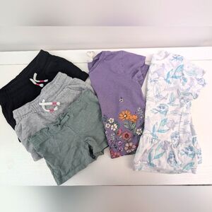 SALE 5pc 4T shorts + shirts 5 piece bundle H&M Carter's Disney Frozen black grey